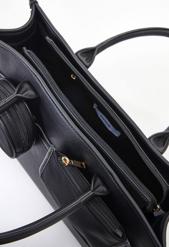 Satchel With Pouches Black
