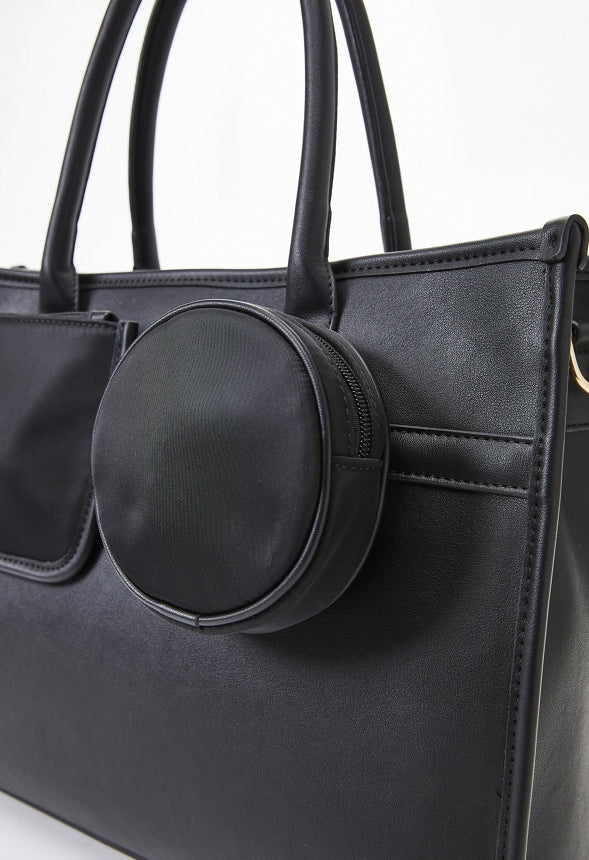 Satchel With Pouches Black