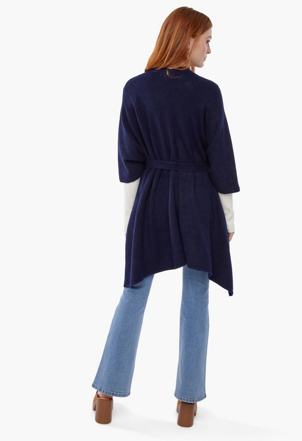 COZY TIE RUANA Blue