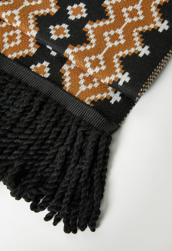 Fair Isle Scarf Black