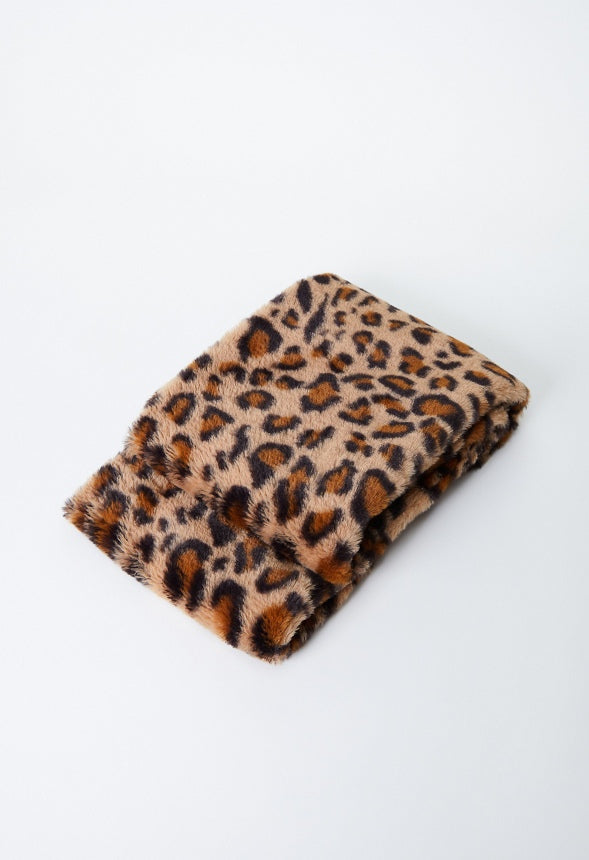 Faux Fur Infinity Scarf Leopard