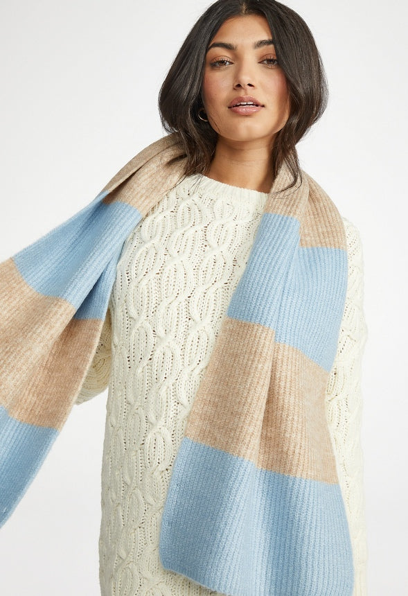 Stripe Scarf Powder Blue Multi
