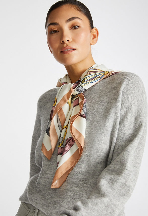 Bonnie Horse Bit Print Cream Scarf Cream Mix