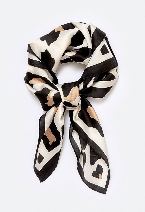 Dalia Animal Print Scarf Cream/ Tan/ Black Mix