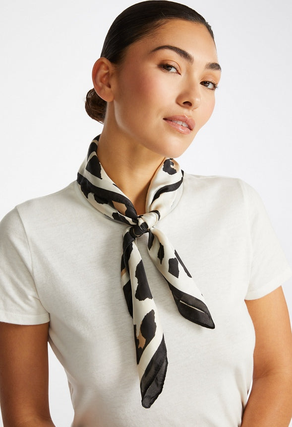 Dalia Animal Print Scarf Cream/ Tan/ Black Mix