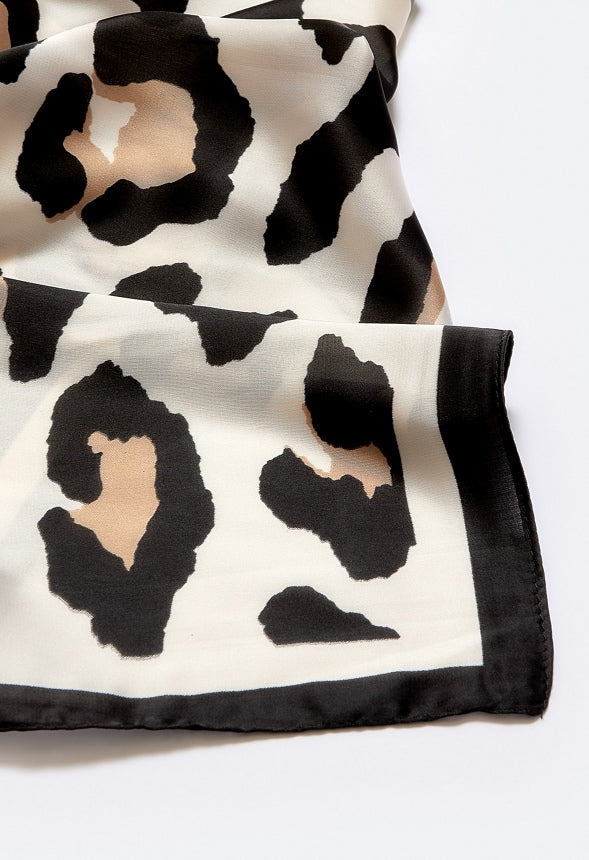 Dalia Animal Print Scarf Cream/ Tan/ Black Mix