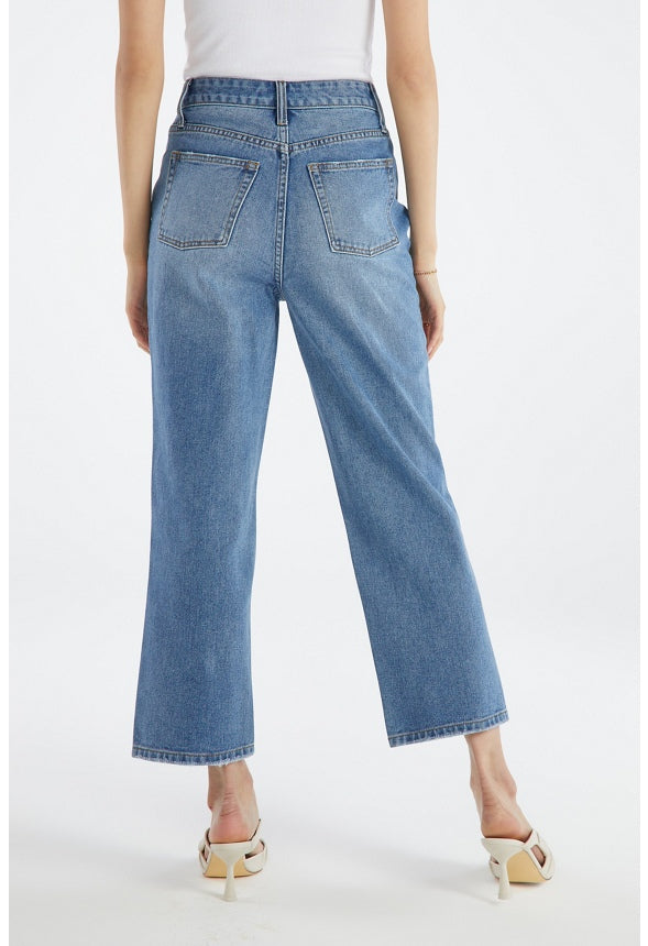 James Ultra High Rise Ankle Crop Straight Jeans Divided