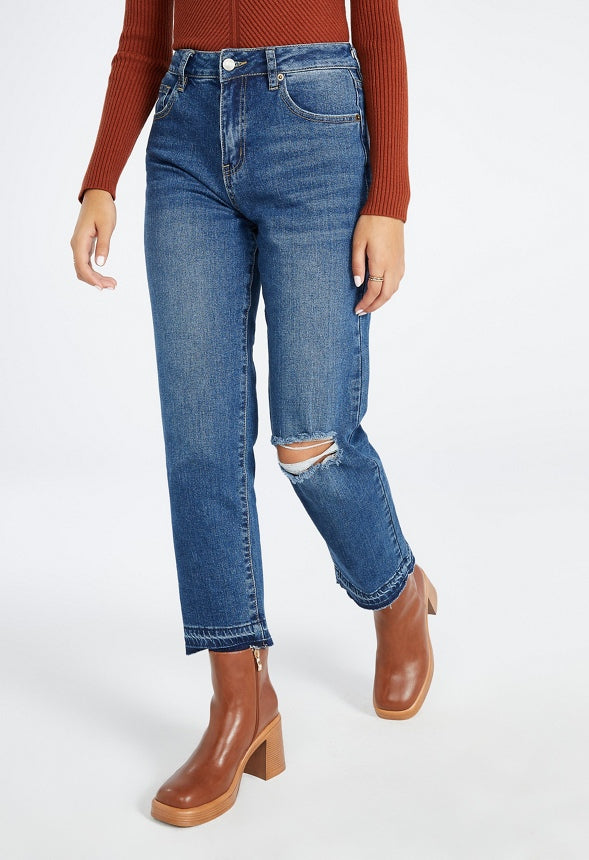 Tristan Mid Rise Ankle Straight Jean Sphere
