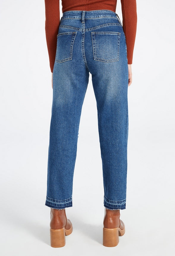 Tristan Mid Rise Ankle Straight Jean Sphere