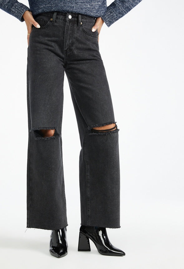 Billie Mid Rise Straight Leg Jean Mascara
