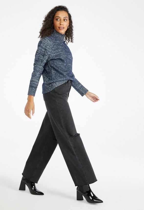 Billie Mid Rise Straight Leg Jean Mascara