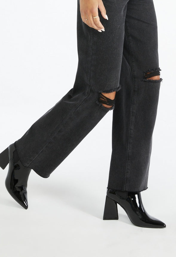 Billie Mid Rise Straight Leg Jean Mascara