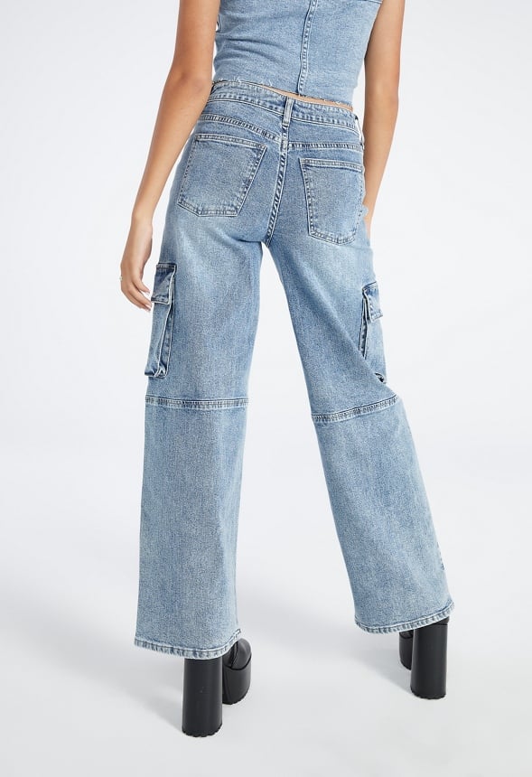 Nicky Mid Rise Straight Cargo Jean Haven