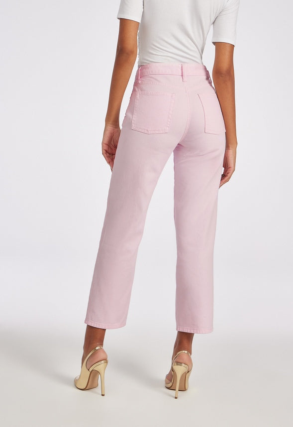 Jack High Rise Ankle Straight Leg Jeans Rosette