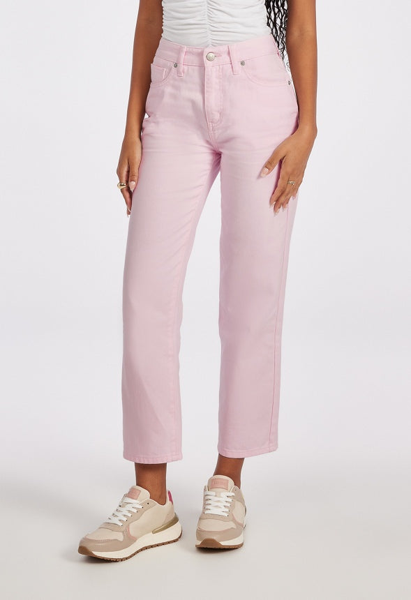 Jack High Rise Ankle Straight Leg Jeans Rosette