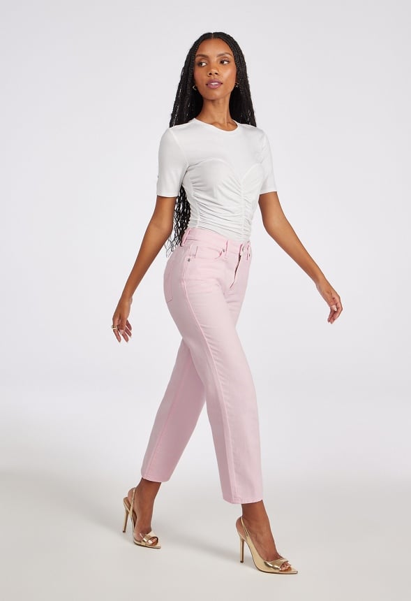 Jack High Rise Ankle Straight Leg Jeans Rosette