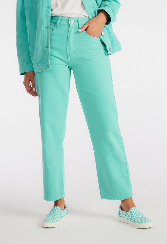 Jack High Rise Ankle Straight Leg Jeans Aqua