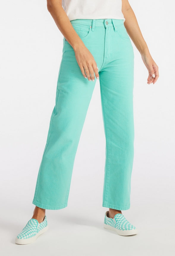 Jack High Rise Ankle Straight Leg Jeans Aqua