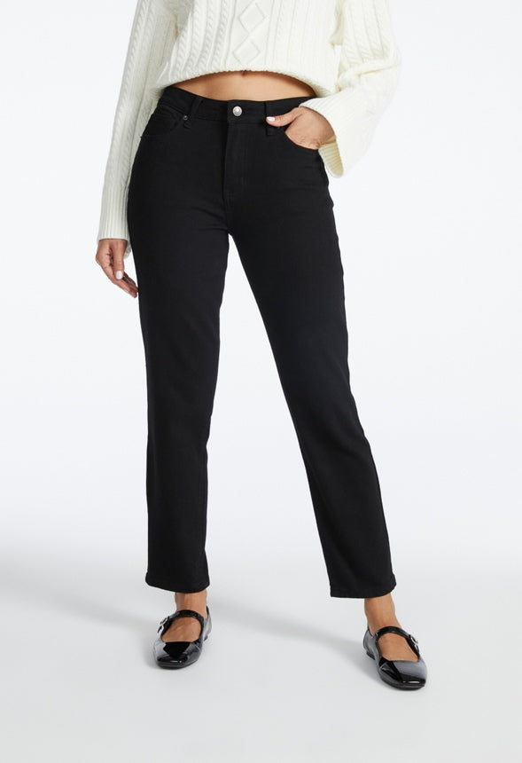 Asher Mid Rise Comfort Ankle Straight Jean Jett