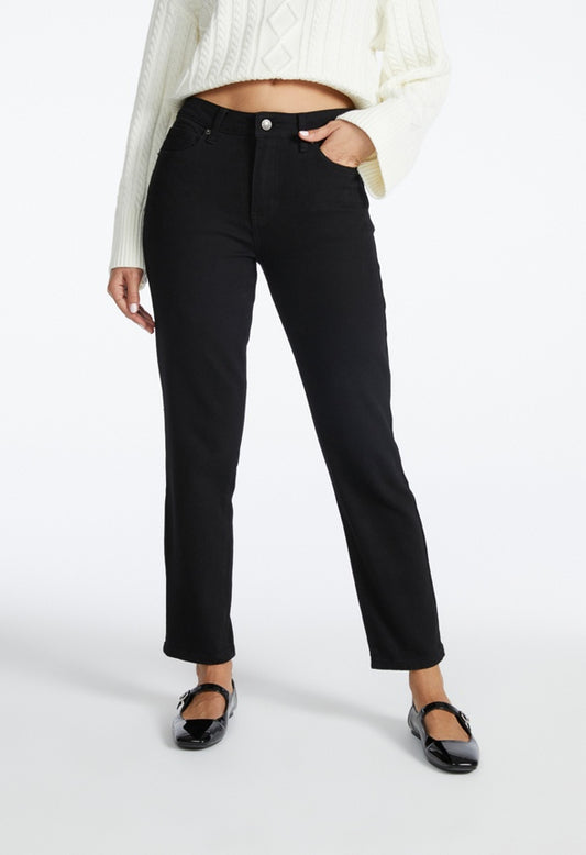 Asher Mid Rise Comfort Ankle Straight Jean Jett
