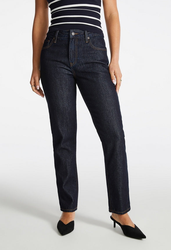 Vintage Straight Leg Denim Jeans Noir