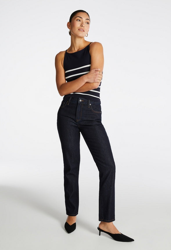 Vintage Straight Leg Denim Jeans Noir