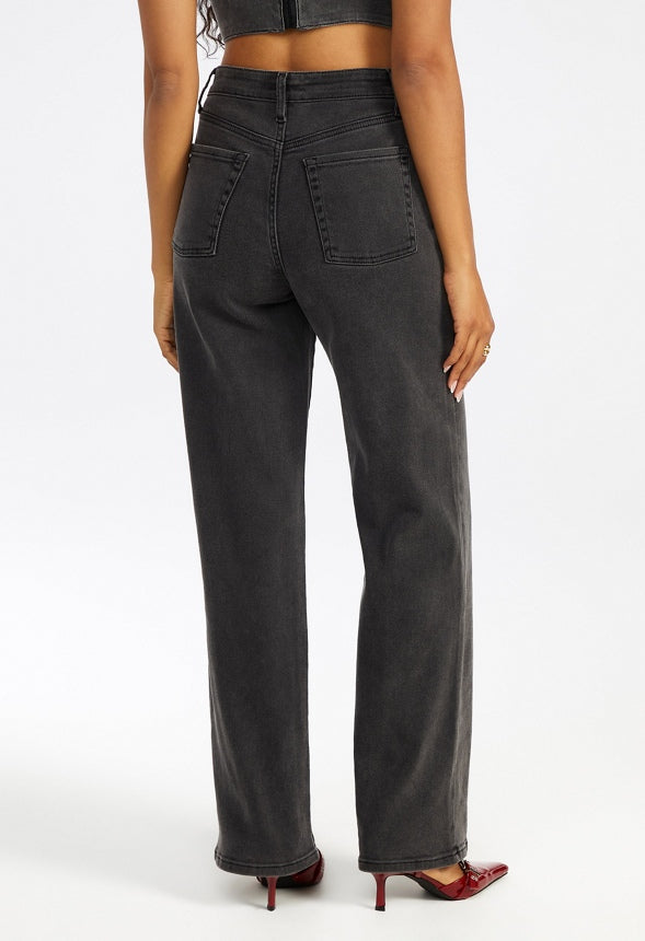 Ultra High Rise Straight Leg Denim Jeans Nikki Wash