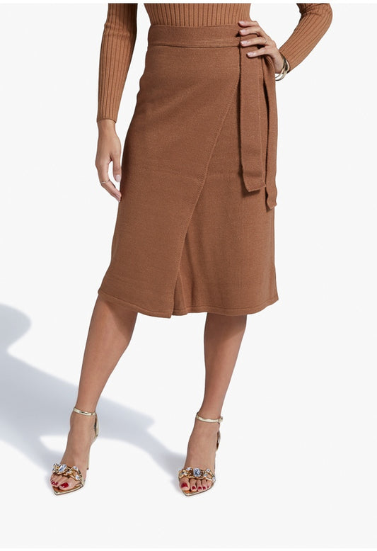 SWEATER WRAP SKIRT Brown Sugar