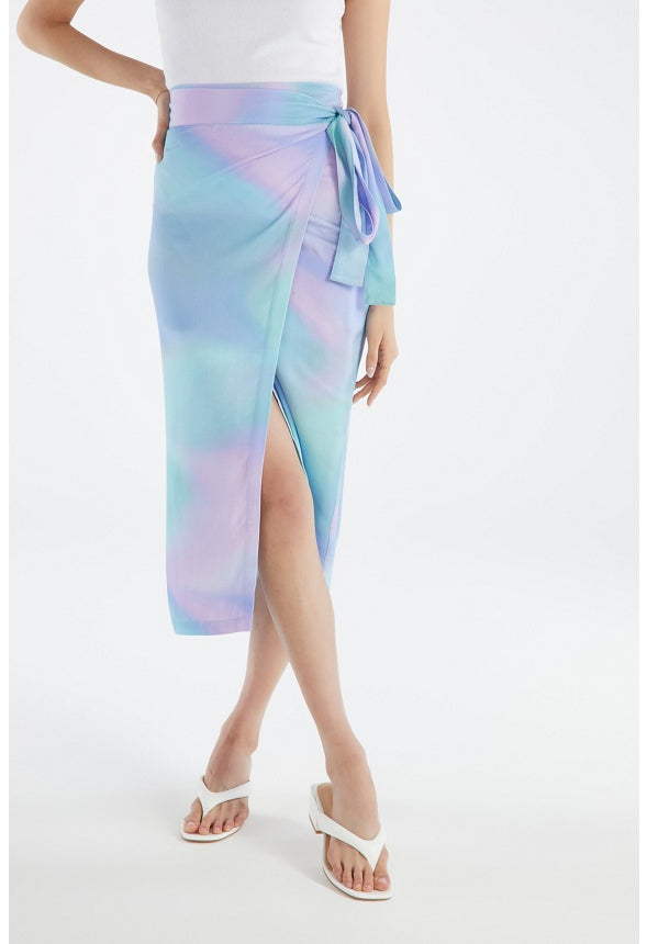 Chiffon Versatile Wrap Skirt Limpet Shell Blue