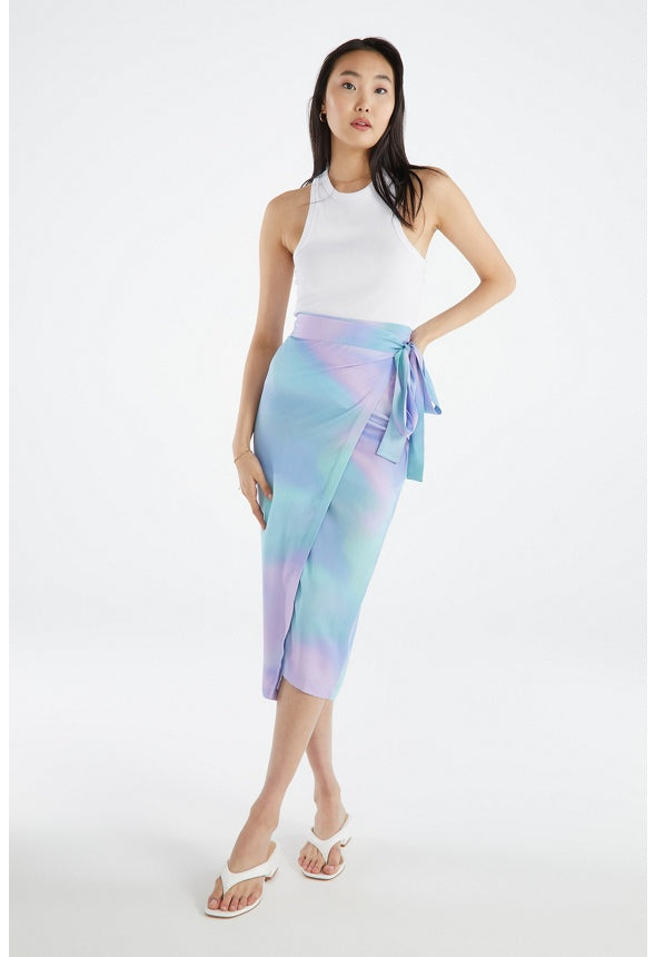 Chiffon Versatile Wrap Skirt Limpet Shell Blue