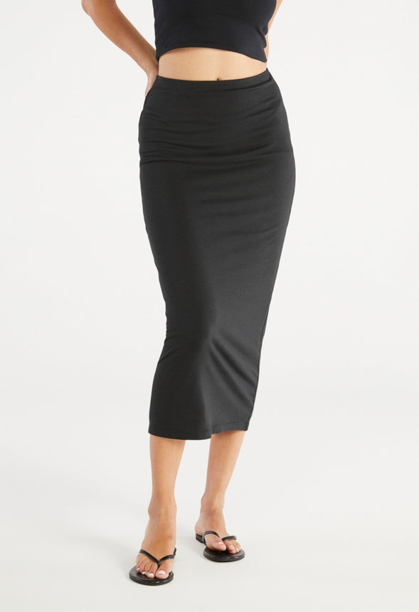 Tummy Tamer Tube Long Skirt Caviar