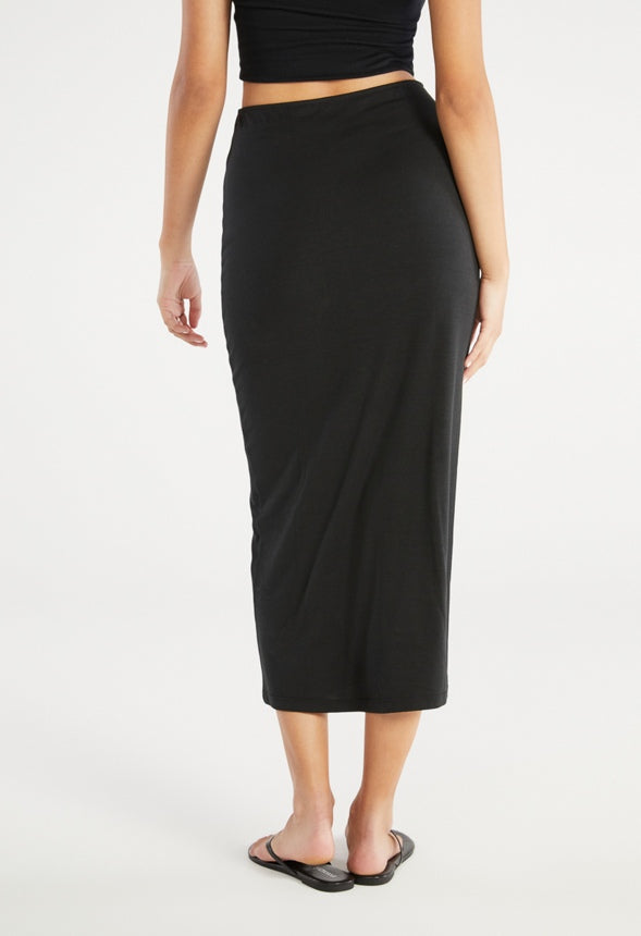 Tummy Tamer Tube Long Skirt Caviar