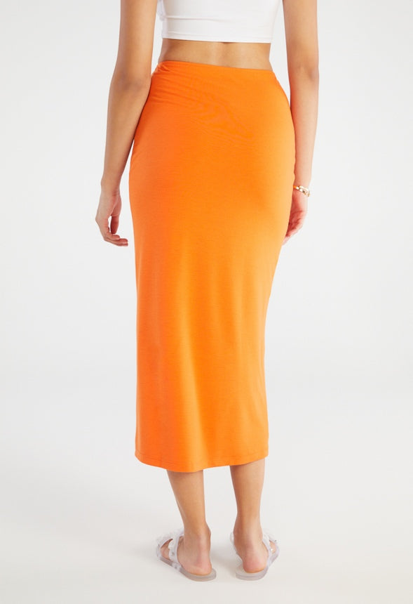 Tummy Tamer Tube Long Skirt Mandarin Orange