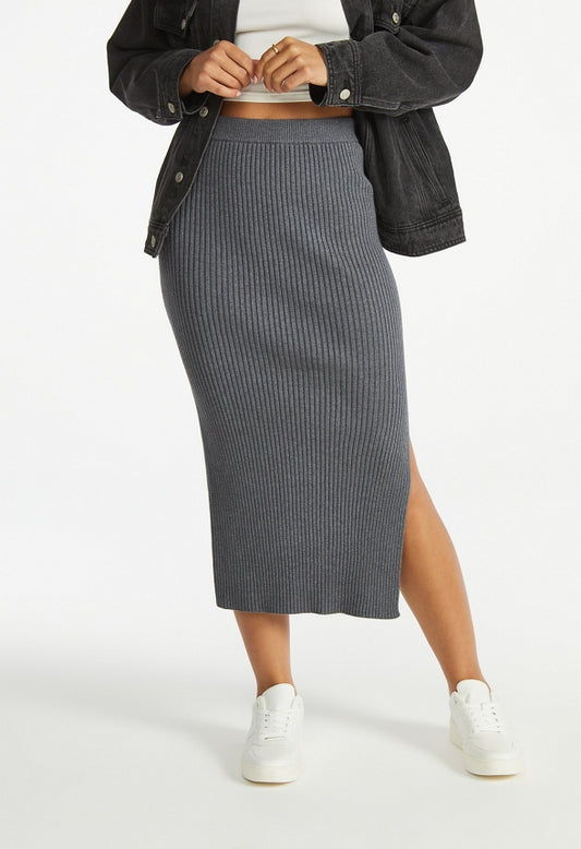 Sweater Midi Skirt Charcoal