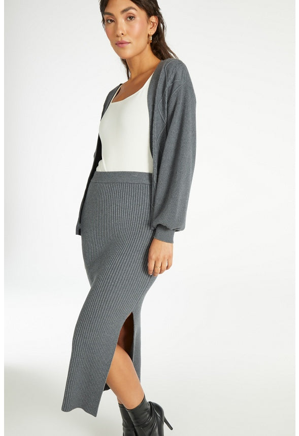 Sweater Midi Skirt Charcoal