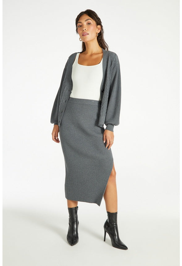 Sweater Midi Skirt Charcoal