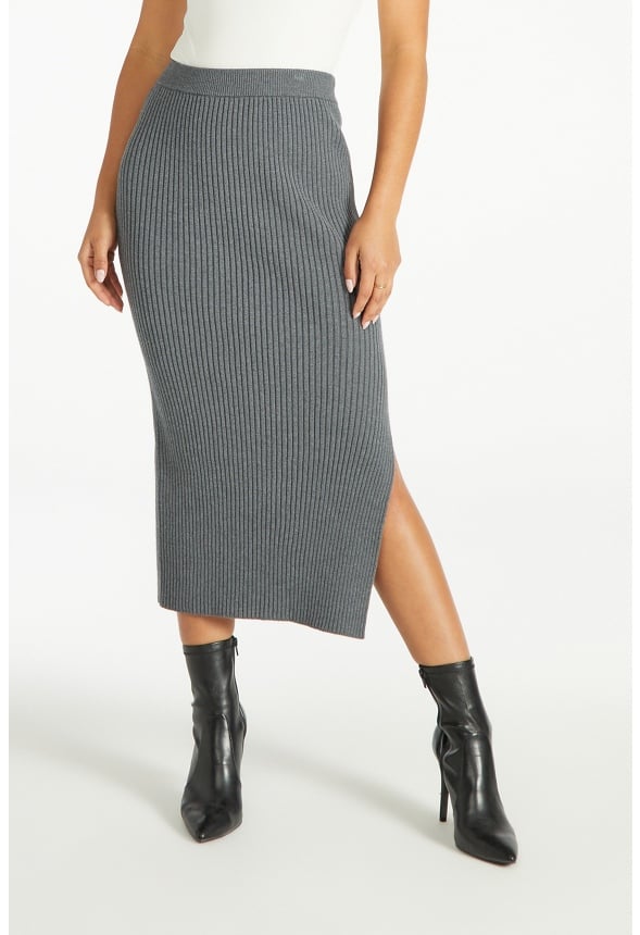 Sweater Midi Skirt Charcoal
