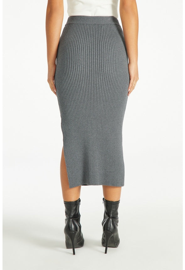 Sweater Midi Skirt Charcoal