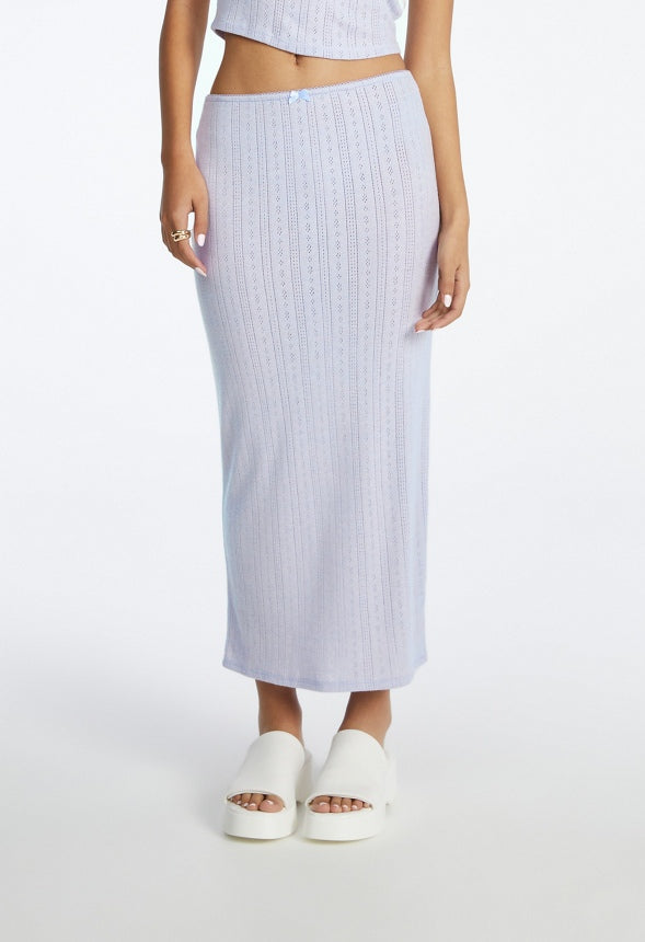 Pointelle Pencil Skirt Orchid Petal