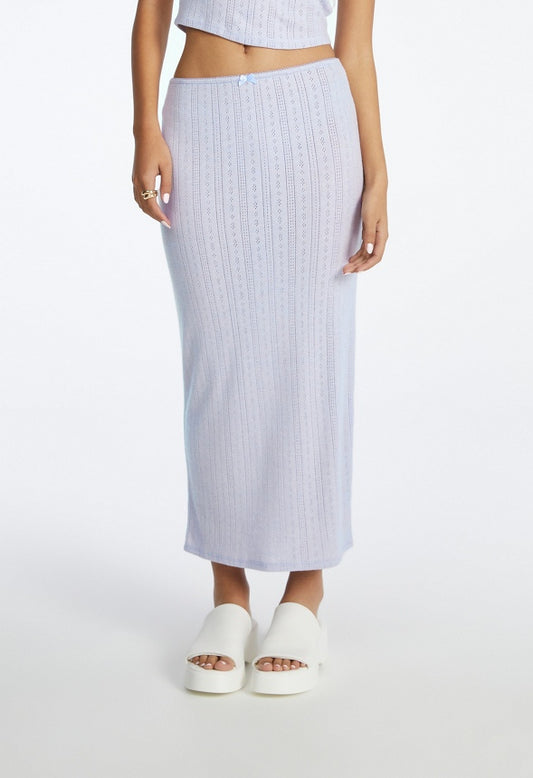 Pointelle Pencil Skirt Orchid Petal