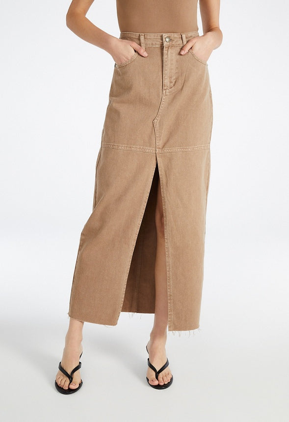 Ricki Maxi Denim Skirt Cement