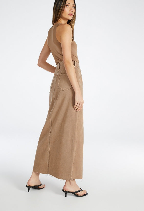 Ricki Maxi Denim Skirt Cement