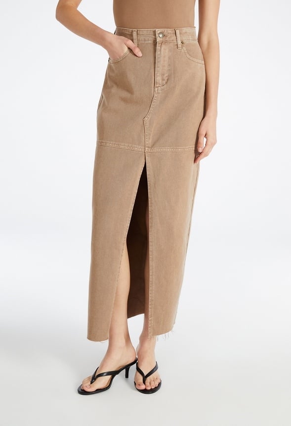Ricki Maxi Denim Skirt Cement