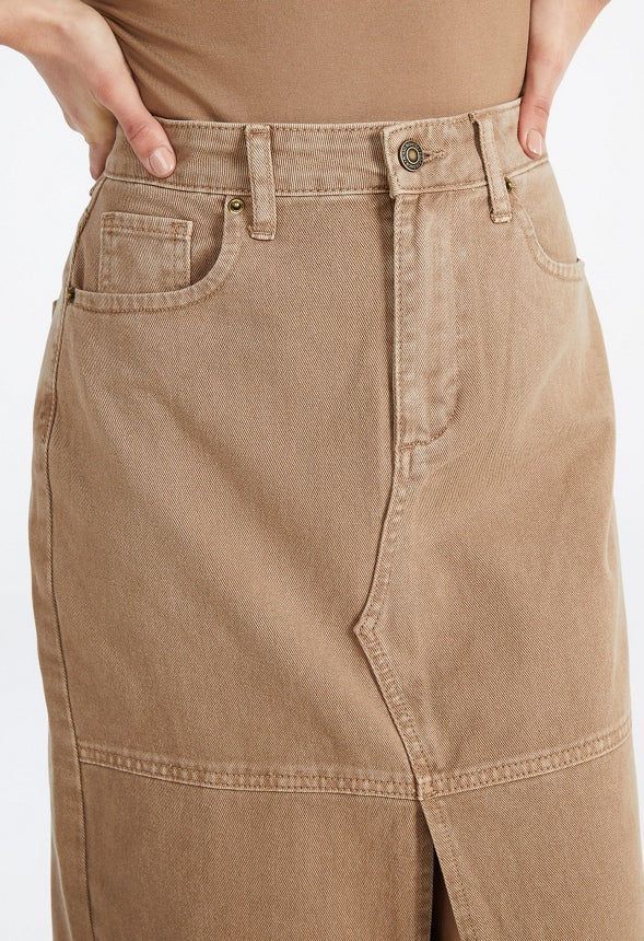 Ricki Maxi Denim Skirt Cement
