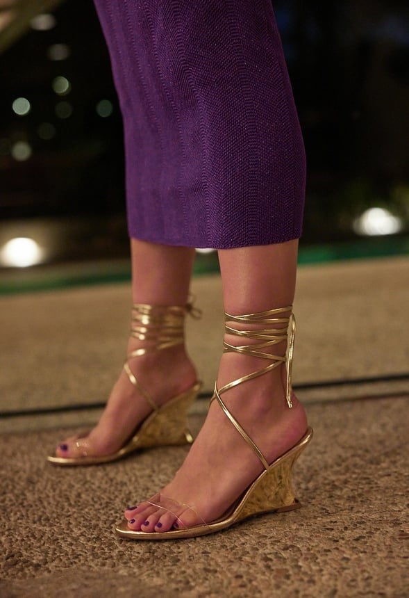 Lurex Rib Midi Skirt Dewberry Purple