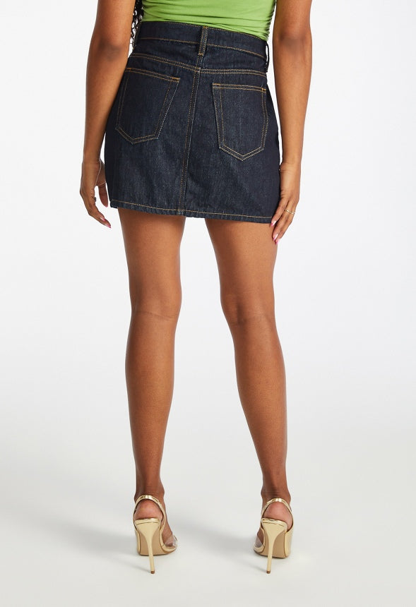 Ari Denim Mini Skirt Noir