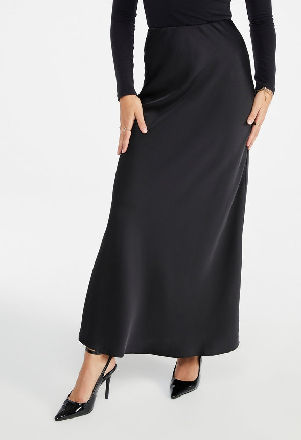 Charmeuse Maxi Skirt Black Caviar