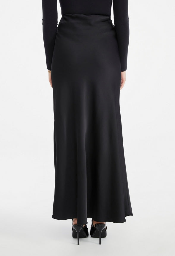 Charmeuse Maxi Skirt Black Caviar