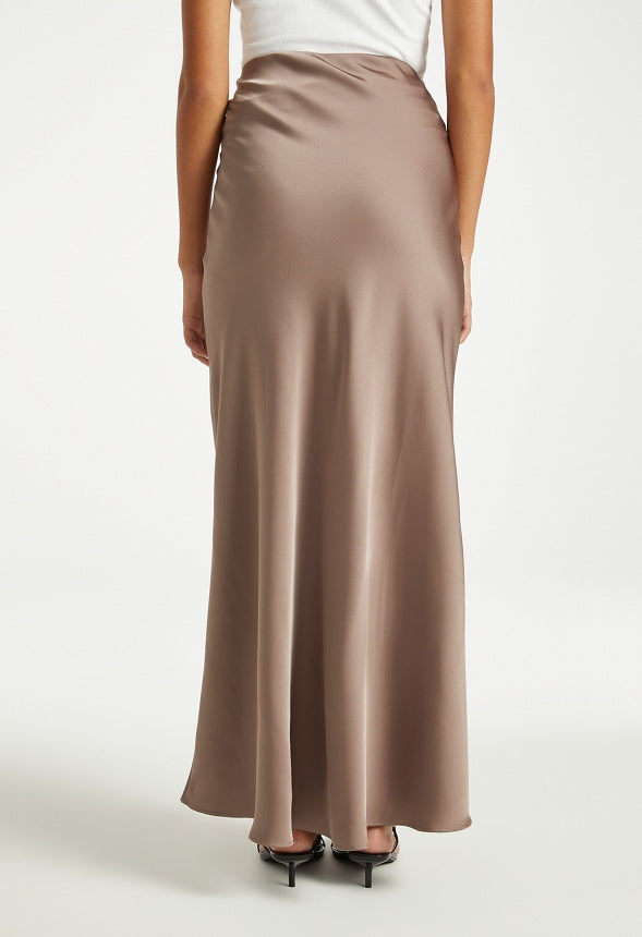 Charmeuse Maxi Skirt Brown