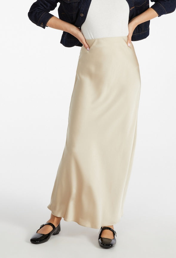 Charmeuse Maxi Skirt Cream